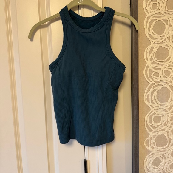Lululemon Ribbed Nulu Racerback Yoga Tank Top  Size 4 in Green Jasper - Picture 2 of 7